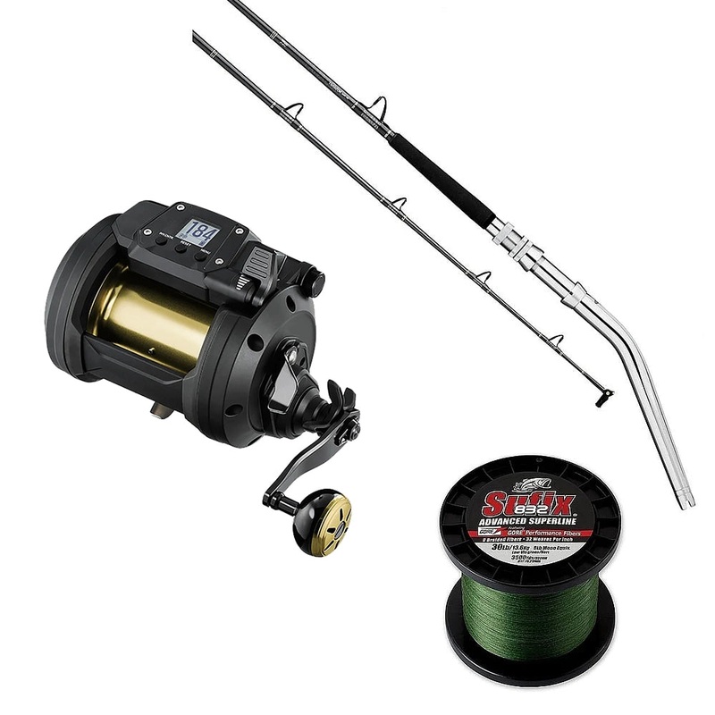 Buy Tanacom 1200 Reel Spooled with SUFIX 832 80# Braid, Get Tanacom Deep Drop Rod Free