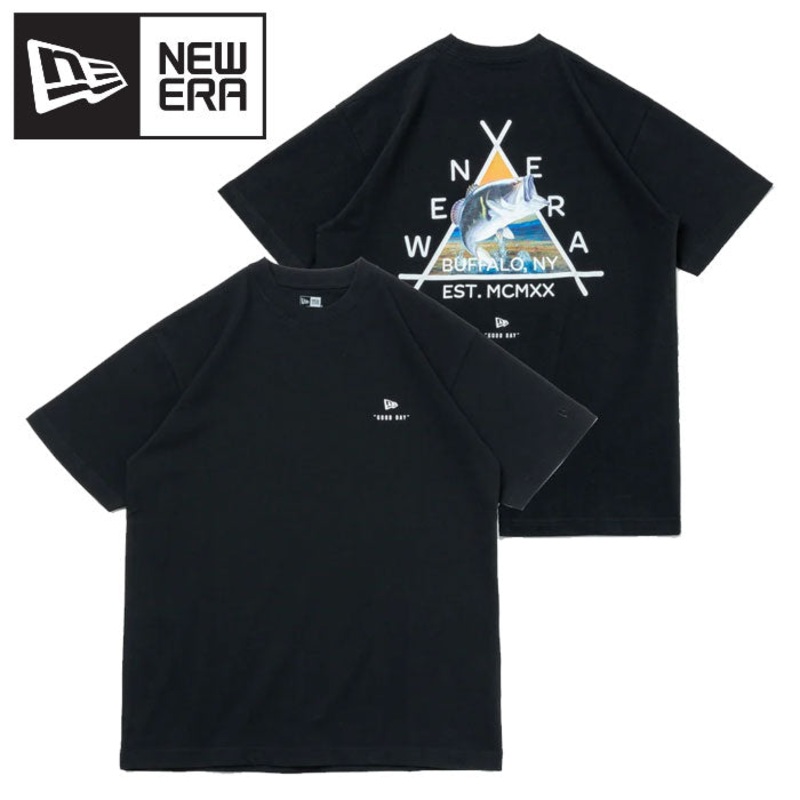NEW ERA Wear Short Sleeve Cotton T-Shirt Angler Collection Black Bass