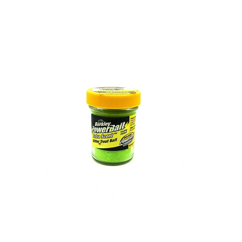 Berkley PowerBait Extra Scent Glitter Trout Bait, Chartreuse Color
