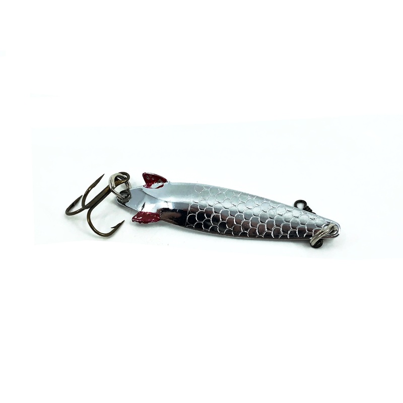 ABU Sweden Toby Spoon, Nickel/Red Fins Color